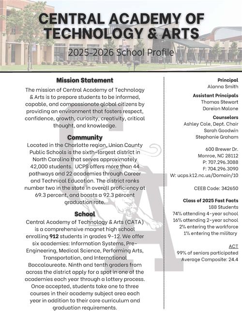 Page 1 of the CATA School Profile